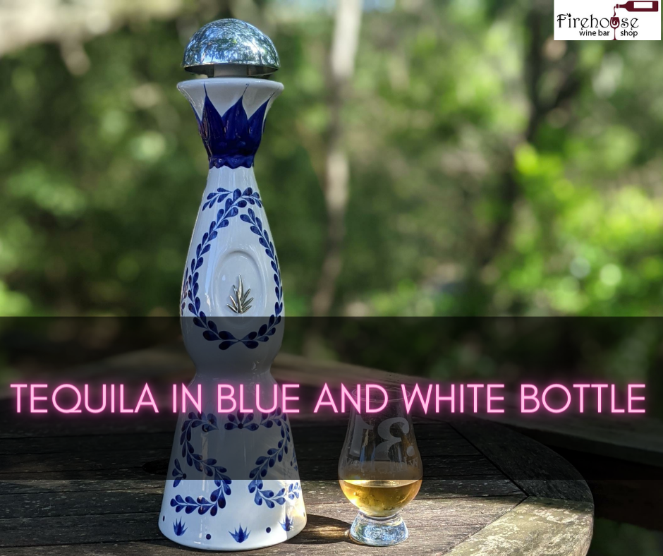 Tequila In Blue And White Bottle 1 